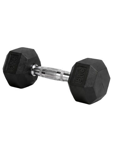 relaxdays 2 x Hanteln in Schwarz/ Silber - 8 kg