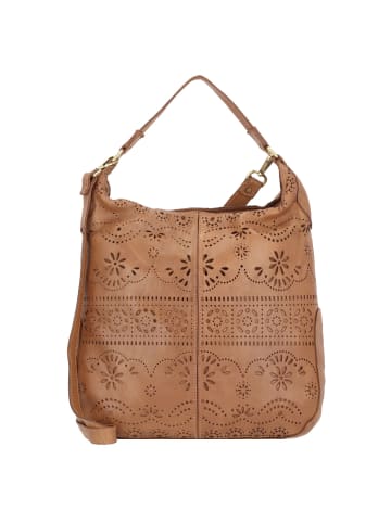 Caterina Lucchi Schultertasche Leder 33 cm in cognac