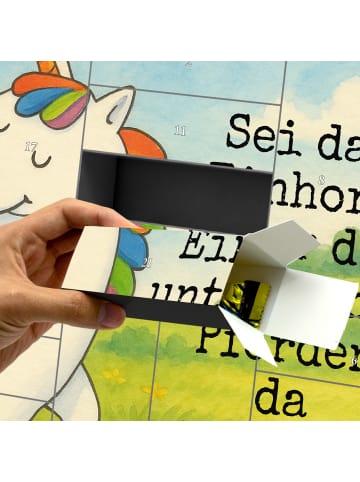 Mr. & Mrs. Panda Adventskalender Einhorn Stolzieren Design mit S... in Weiß