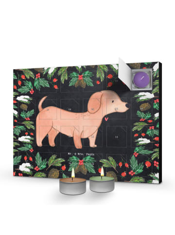 Mr. & Mrs. Panda Kerzen Adventskalender Dackel Kurzhaardackel Mo... in Kreidetafel