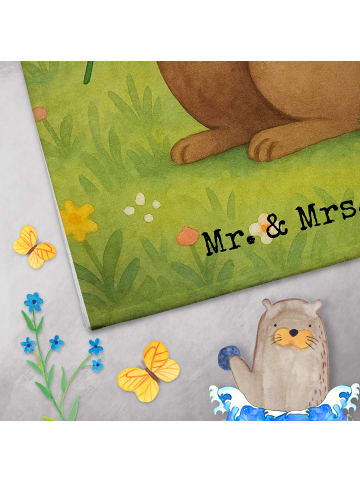 Mr. & Mrs. Panda Kinderhandtuch Hund Blume Design mit Spruch in Weiß