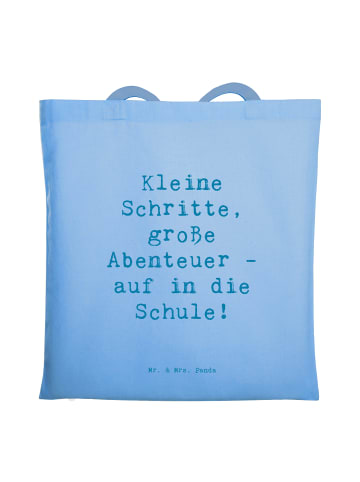 Mr. & Mrs. Panda Tote Bag Spruch Schulanfang Abenteuer mit Spruch in Sky Blue
