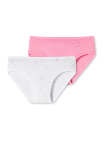 Schiesser Hüftslips 2er-Pack Basic Kids in weiß/pink