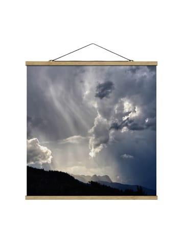 WALLART Stoffbild mit Posterleisten - Wilde Wolken in Blau