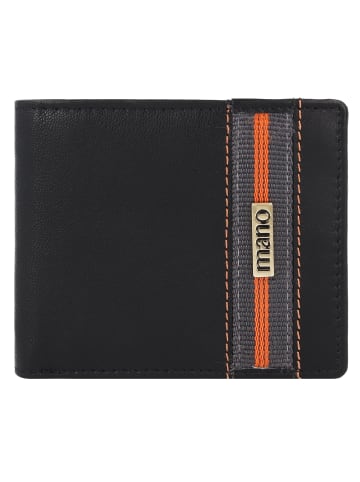 mano Don Leonardo Geldbörse RFID Leder 11 cm in schwarz