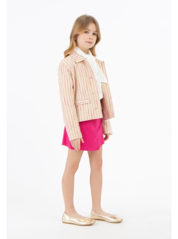 faina Mädchen Blazerjacke in Pink Wollweisser Streifen