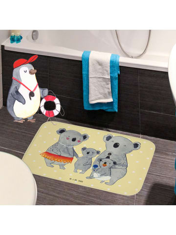 Mr. & Mrs. Panda Badezimmerteppich Koala Familie ohne Spruch in Gelb Pastell