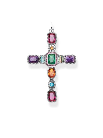 Thomas Sabo Anhänger Kreuz Farbige Steine in silber, bunt