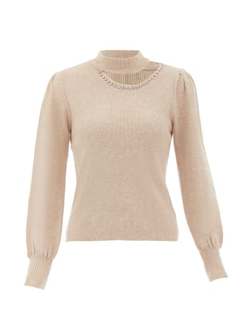 NAEMI Damen Strickpullover in Taupe
