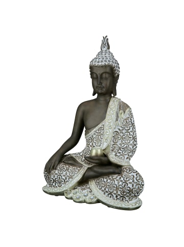 GILDE Buddha "Mangala" in Braun/ Gold - H. 35 cm - B. 24 cm