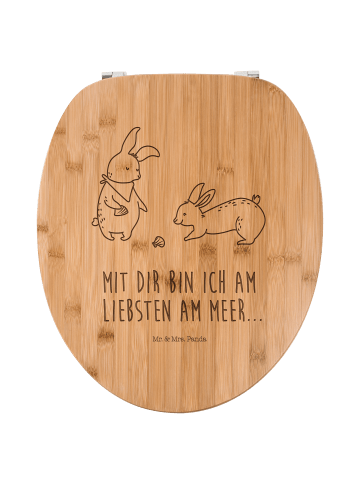 Mr. & Mrs. Panda Toilettensitz Hasen Muschel mit Spruch in Transparent