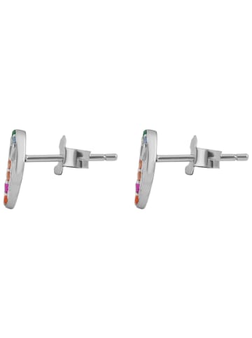 Adeliás Damen Ohrringe – Ohrstecker Flügel aus 925 Silber mit Zirkonia in silber