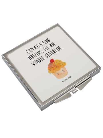 Mr. & Mrs. Panda Taschenspiegel Cupcake mit Spruch in Weiß