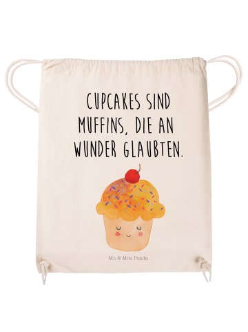 Mr. & Mrs. Panda Drawstring Bag Cupcake mit Spruch in Creme