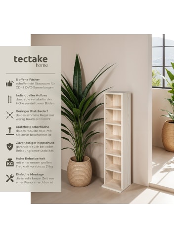 tectake Standregal Medienregal in Holzoptik 90x21x20cm