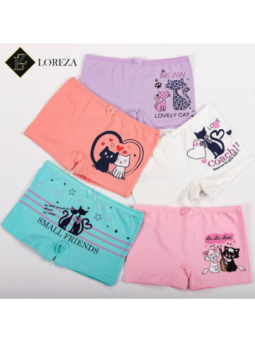 LOREZA 10er Set Pantys - Katzen - Bunt