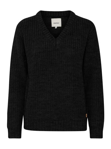 Oxmo Strickpullover OXNanny 21800122-ME  Strickpullover mit V-Ausschnitt in Schwarz