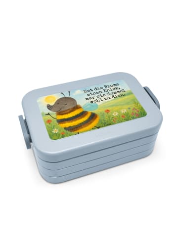 Mr. & Mrs. Panda Lunchbox Hummel flauschig Design mit Spruch in Blau Pastell