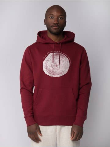wat? Apparel Sweatshirt Baumscheibe in Weinrot