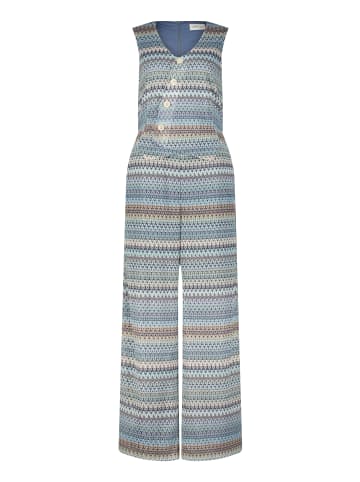 CARTOON Jumpsuit mit Westenteil in Blue/Camel