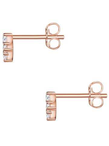 Glanzstücke München Ohrstecker Quadrat aus Sterling Silber mit Zirkonia in roségold