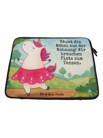 Mr. & Mrs. Panda Laptop Tasche Einhorn Ballerina Design mit Spruch in Weiß