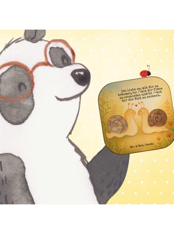 Mr. & Mrs. Panda unterleger Schnecken Liebe Design mit Spruch in Weiß