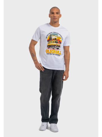 OLDSKULL T-Shirt Wrldvibe Adventure Van Logo Graphic in White