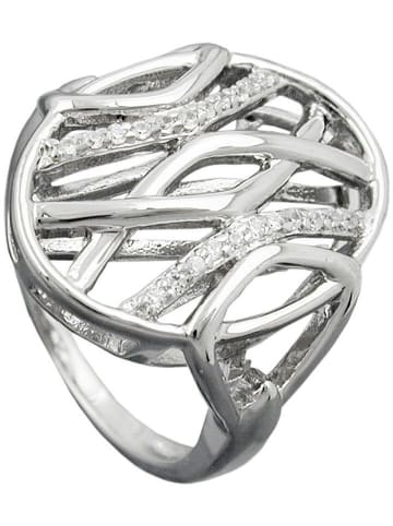 Gallay Ring 20mm mit vielen Zirkonias glänzend rhodiniert Silber 925 Ringgröße 54 in silber