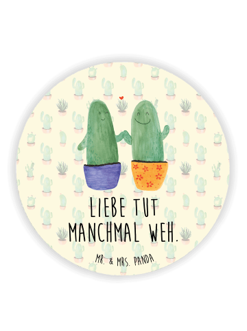 Mr. & Mrs. Panda Kühlschrankmagnet Kaktus Liebe mit Spruch in Kaktus Grün
