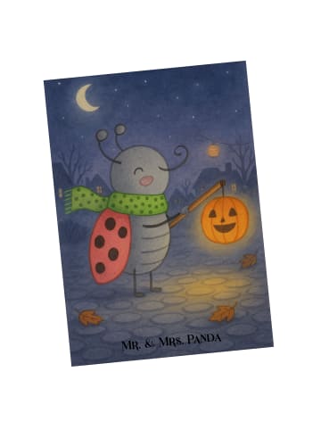 Mr. & Mrs. Panda Postkarte Smörle Laterne Design ohne Spruch in Weiß
