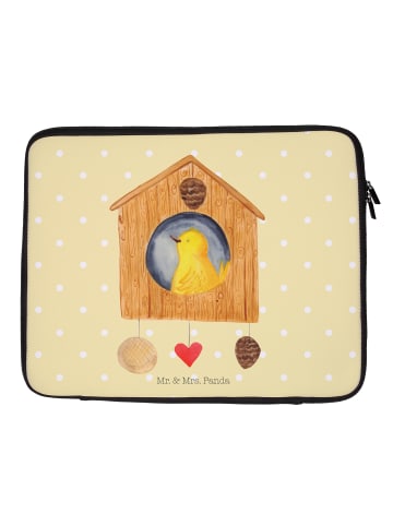 Mr. & Mrs. Panda Laptop Sleeve Vogelhaus Home ohne Spruch in Gelb Pastell