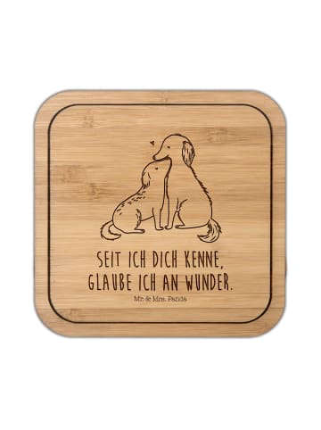 Mr. & Mrs. Panda Bierdeckel Hunde Liebe mit Spruch in Transparent