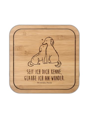 Mr. & Mrs. Panda Untersetzer quadratisch Hunde Liebe mit Spruch in Transparent