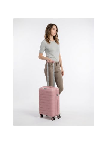 Franky London 4 Rollen Kabinentrolley S 55 cm mit Dehnfalte rose