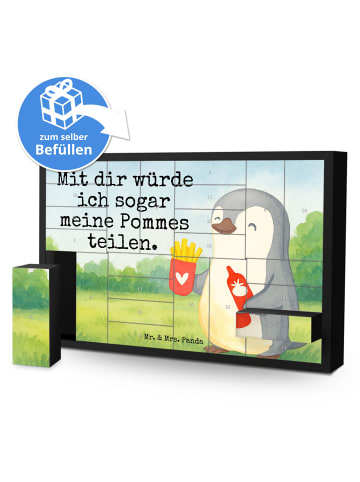 Mr. & Mrs. Panda Adventskalender Pinguin Pommes Design mit Spruch in Weiß