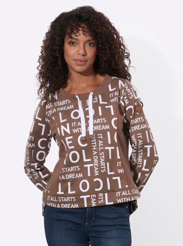 WITT WEIDEN Sweatshirt in braun-weiß-bedruckt
