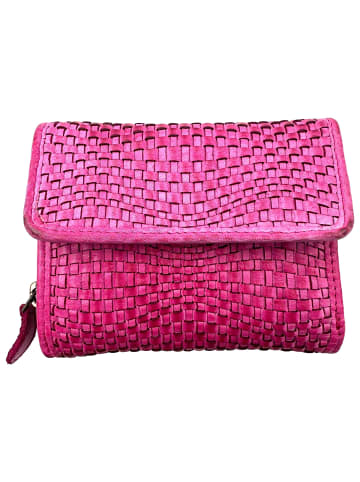 Florence Geldbörse Leder fuchsia pink Damen ca. 12cm ca. 10cm