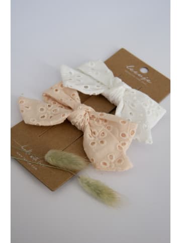 leevje Haarspangen Schleifen Broderie Anglaise' in white