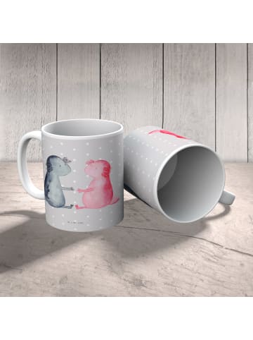 Mr. & Mrs. Panda Haferl Axolotl Liebe ohne Spruch in Grau Pastell