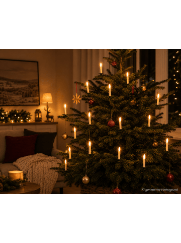 LUMINEO Kerzen-Lichterkette 16 LED 6 m in klassisch warm