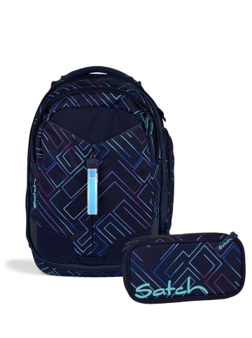 Satch Schulrucksack-Set MATCH Purple Laser 2-teilig in Lila