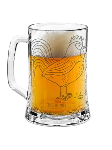 Mr. & Mrs. Panda Bierkrug Hahn Korn ohne Spruch in Transparent