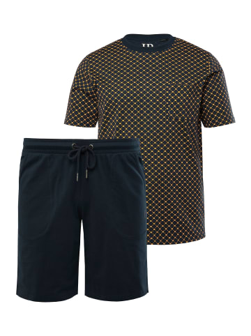 JP1880 Langer Schlafanzug in navy blau