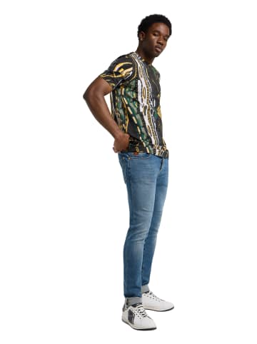 Carlo Colucci T-Shirt Einhaeuserer in Schwarz / Grün