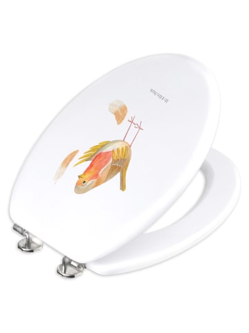 Mr. & Mrs. Panda Toilettensitz Rotkehlchen Federn ohne Spruch in Weiß