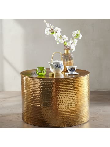 KADIMA DESIGN Couchtisch 61 x 40,5 x 61 cm Aluminium Beistelltisch in Gold