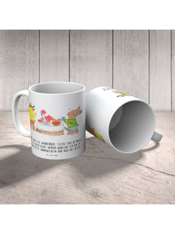 Mr. & Mrs. Panda Kindertasse Ostern Frühstück mit Spruch in Weiß