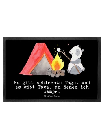 Mr. & Mrs. Panda Fußmatte Panda Campen mit Spruch in Schwarz