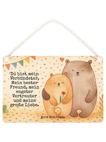 Mr. & Mrs. Panda Deko Schild Bären Liebe Design mit Spruch in Weiß
